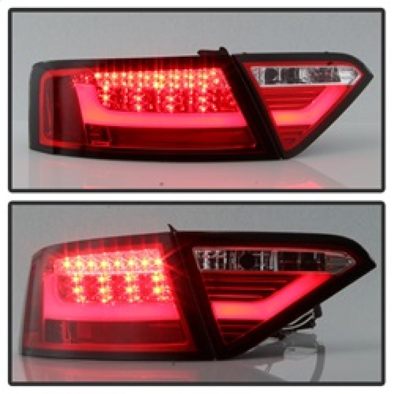 Spyder 5083258 fits Audi 08-12 A5 LED Tail Lights - Red Clear ALT-YD-AA508V2-LE