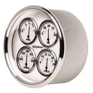 AutoMeter 1213 AutoMeter Gauge Quad 5in. 0 Ohm(e) to 90 Ohm(f)Elec Old Tyme White II