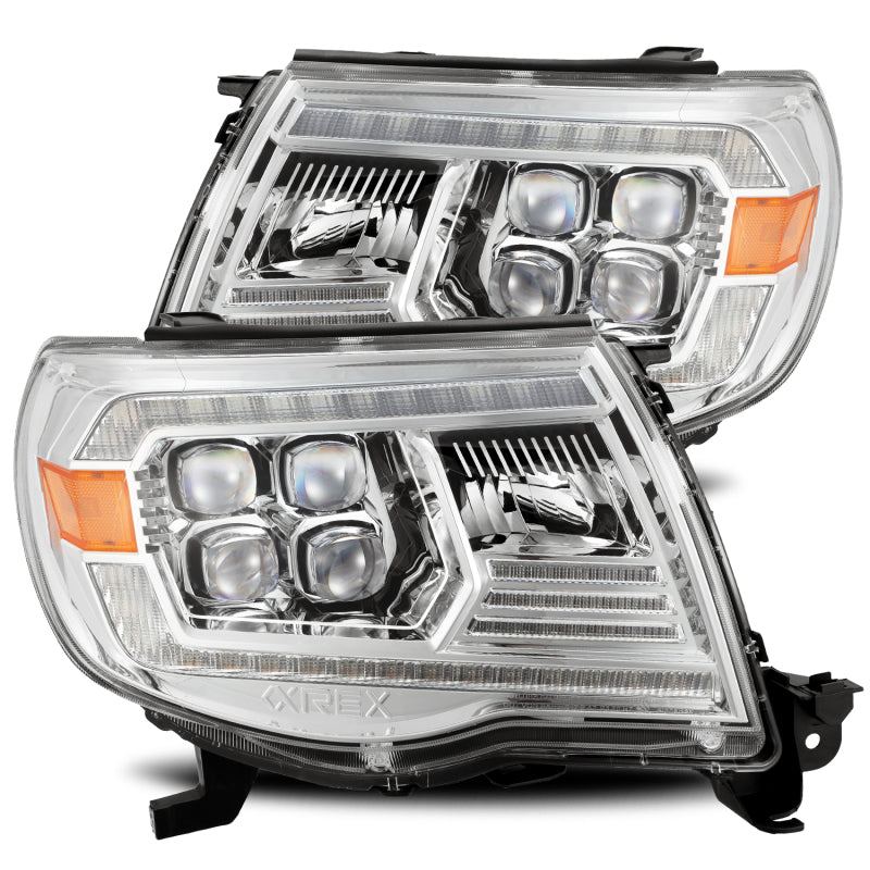 AlphaRex 880743 fits Toyota 05-11 Tacoma NOVA LED Projector Headlights Plank Style Chrome w/Activation Light/DRL