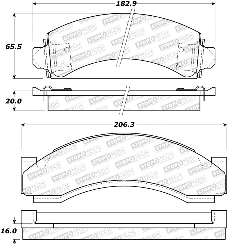 Stoptech 308.0543 Street Brake Pads - Rear