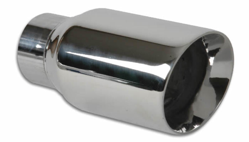 Vibrant 1209 3in Round SS Exhaust Tip (Double Wall Angle Cut Beveled Outlet)