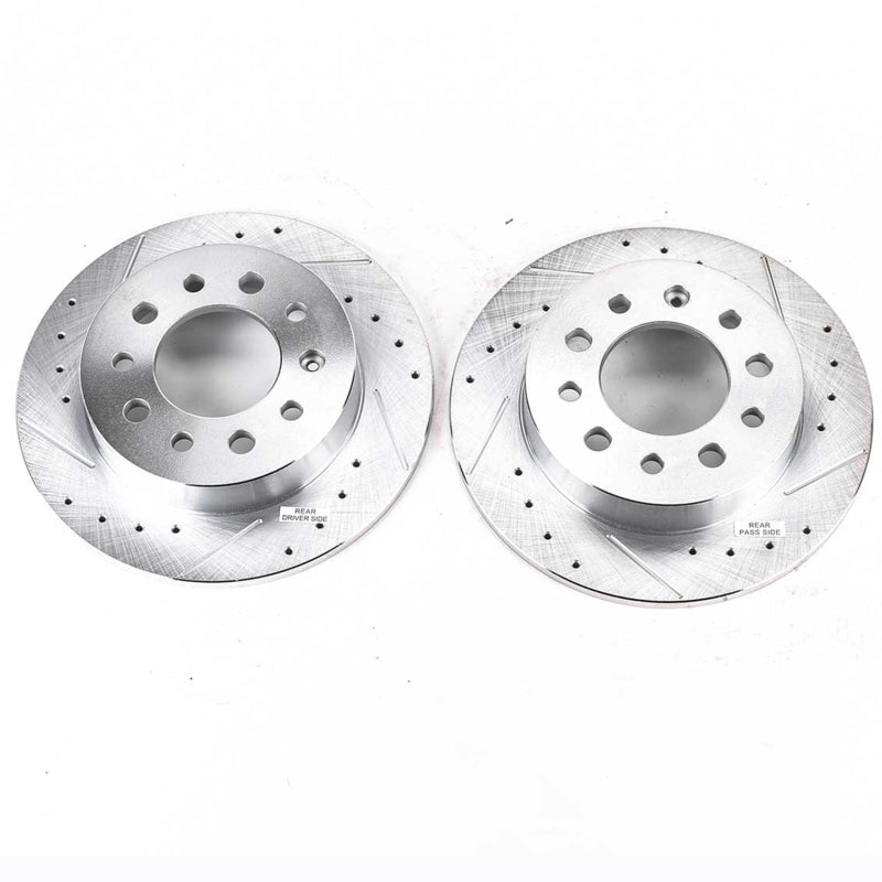 PowerStop fits Hyundai 03-08 Tiburon Rear Evolution Drilled & Slotted Rotors -