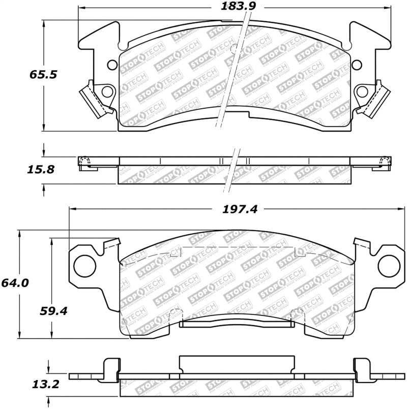 Stoptech 305.0052 Street Select Brake Pads - Rear