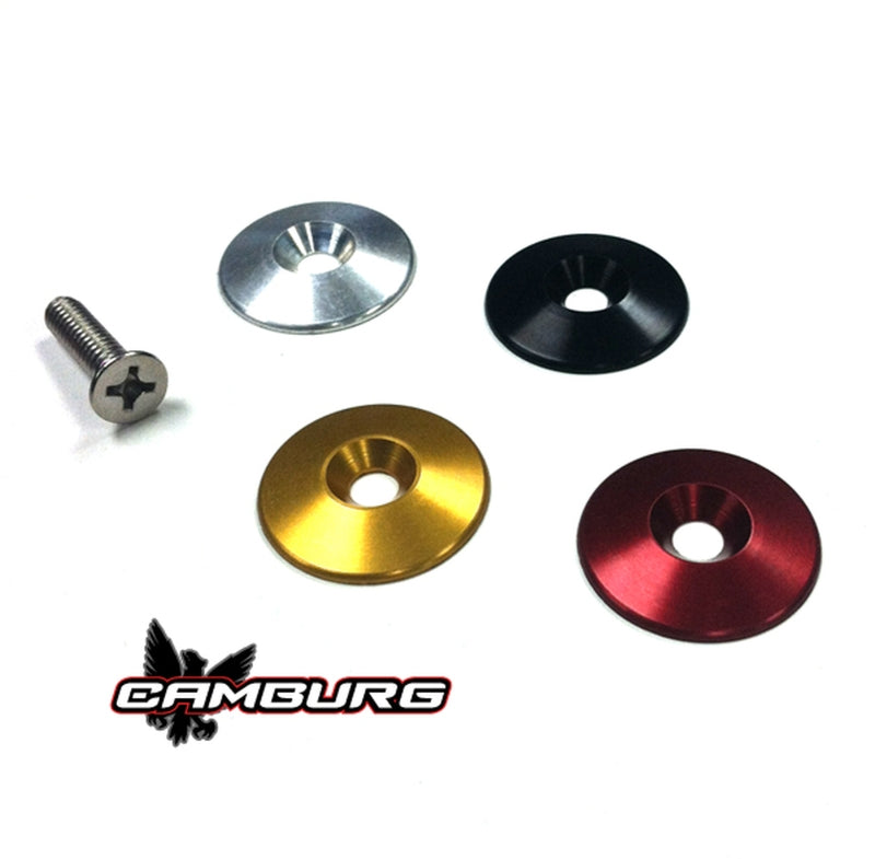 Camburg CAM-040073 Black Fender Washer 10 Pack (aluminum washer bolt body clip 1/8in. tab)