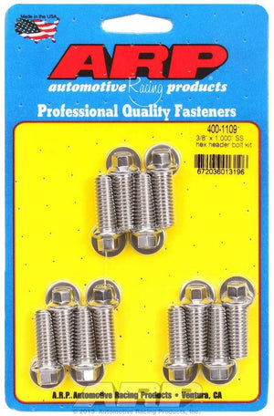 ARP 400-1109 S/S Header Bolt Kit - 3/8 x 1.00 UHL (12)