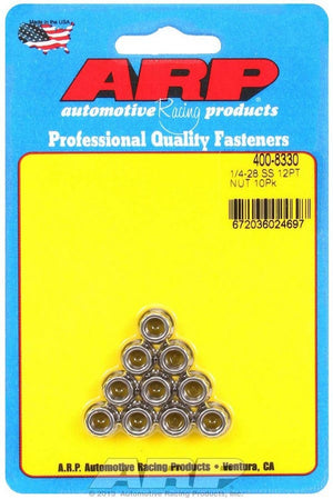 ARP 400-8330 S/S 12pt. Nuts - 1/4-28 (10)