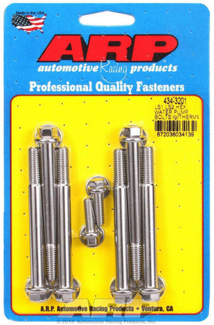 ARP 434-3201 S/S W/P & Thermostat Hsg Bolt Kit - 6pt. LS1/LS2
