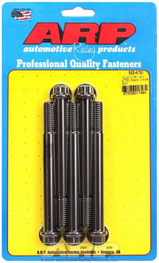 ARP 643-4750 Bolt Kit 12pt 5pk 7/16-14 x 4.750