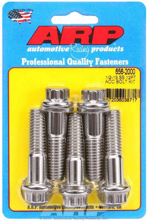 ARP 656-2000 S/S Bolt Kit - 12pt. (5) 1/2-13 x 2.000