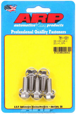 ARP 761-1001 S/S Bolt Kit - 6pt. (5) 8mm x 1.25 x 20