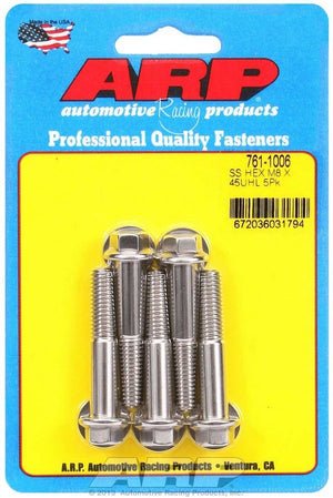 ARP 761-1006 Bolt Kit - SS 6pt 5pk 8mm x 1.25 x 45mm