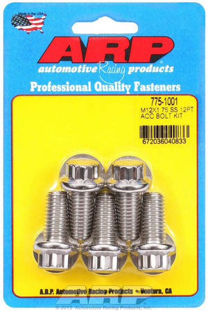 ARP 775-1001 S/S Bolt Kit - 12pt. (5) 12mm x 1.75 x 25mm