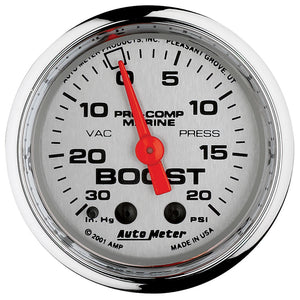 AUTOMETER 200774-35 2-1/16 PC Marine Gauge Vac/Boost 30HG/20PSI