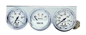 AUTOMETER 2329 2-5/8in Oil/Volt/Water Chrome Console