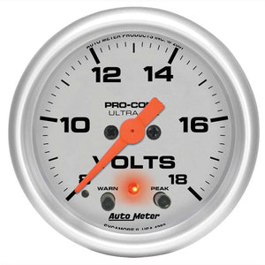 AUTOMETER 4383 2-1/16in U/L Volt Gauge w/Peak & Warning