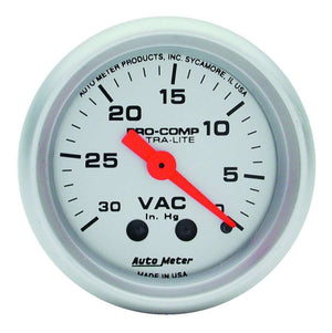 AUTOMETER 4384 Vacuum 30in Hg. Mini Ult