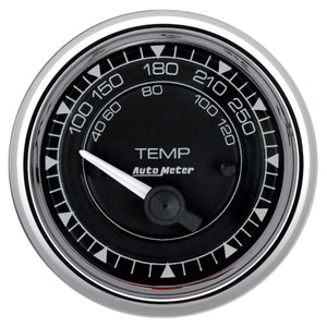 AUTOMETER 9737 2/16 Chrono Chrome Gauge Temp 100-250 Degree