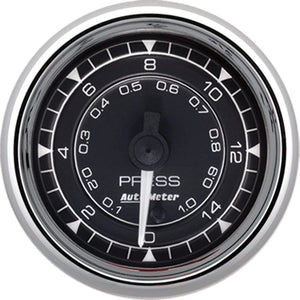 AUTOMETER 9762 2/16 Chrono Chrome Gauge Pressure 15PSI