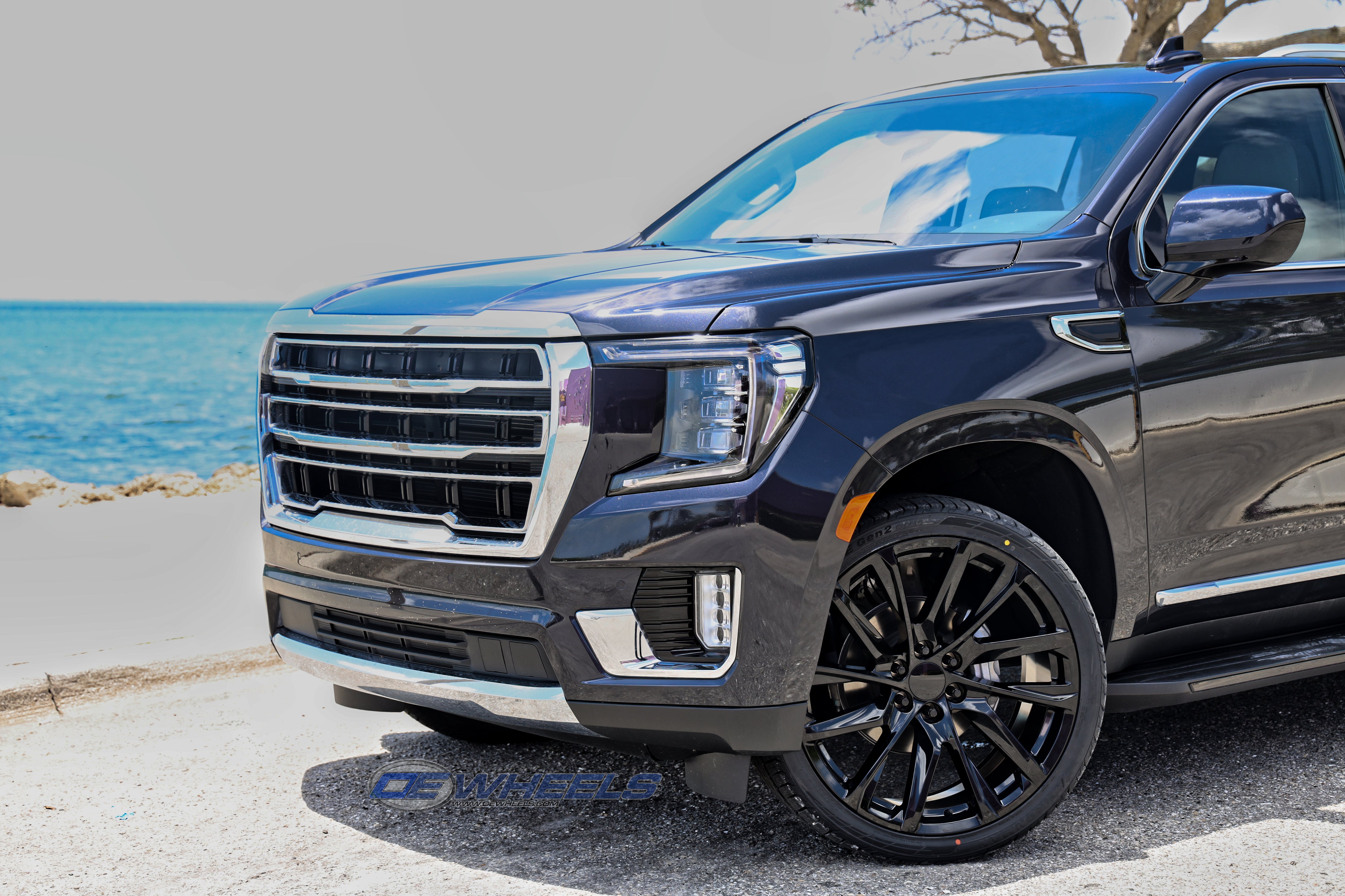 OE Wheels CA90-24100-6550-28B 24" Replica fits Cadillac Escalade Gloss Black