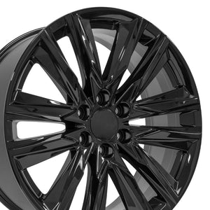 OE Wheels CA91-22090-6550-28B 22" Replica fits Cadillac Escalade Gloss Black