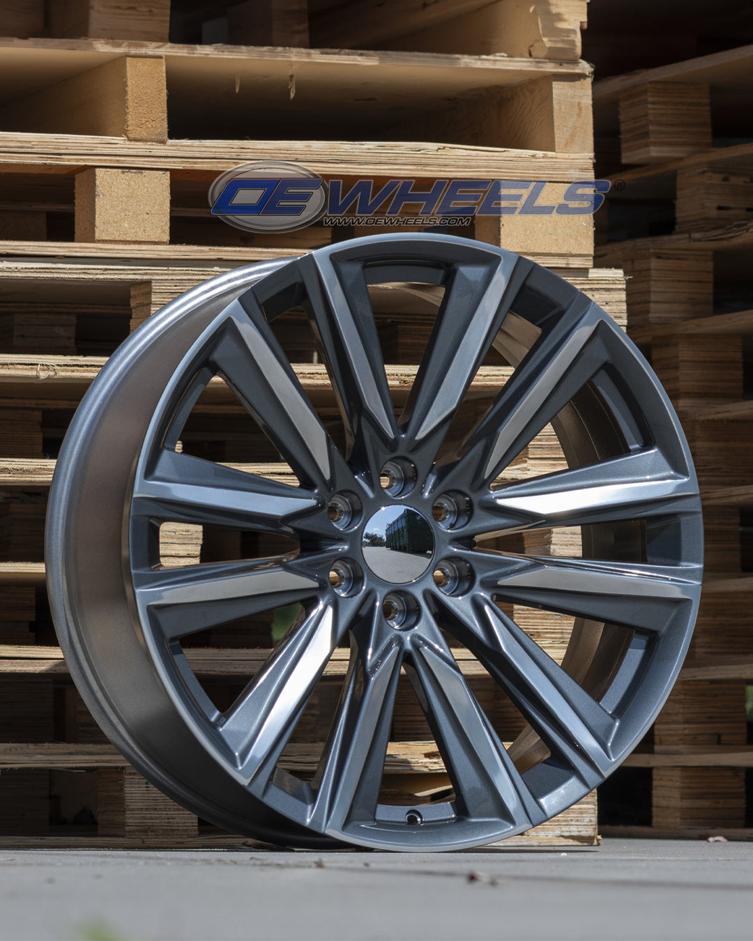 OE Wheels CA91-24100-6550-28PG 24" Replica fits Cadillac Escalade Gunmetal