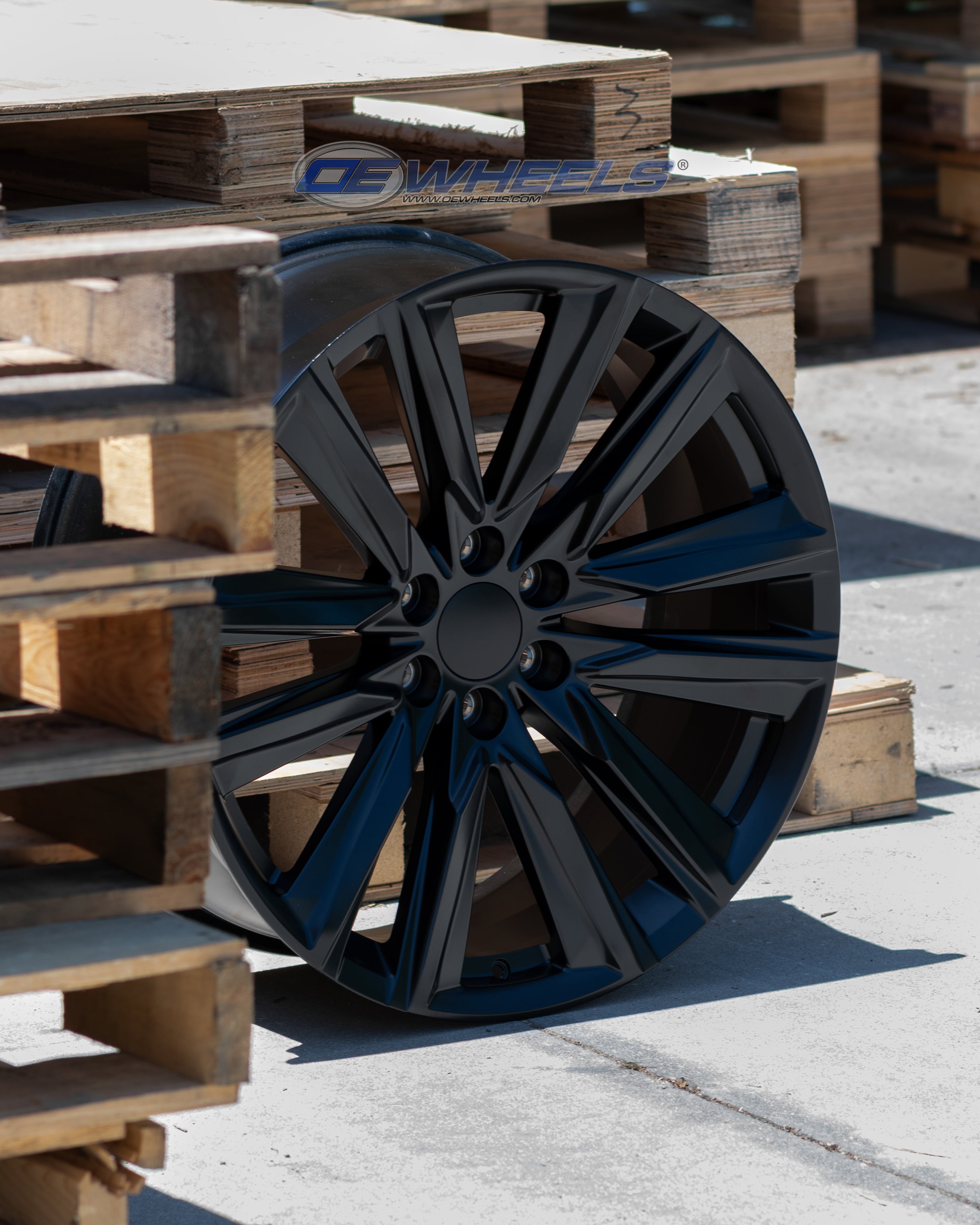 OE Wheels CA91-24100-6550-28B1 24" Replica fits Cadillac Escalade - Satin Black
