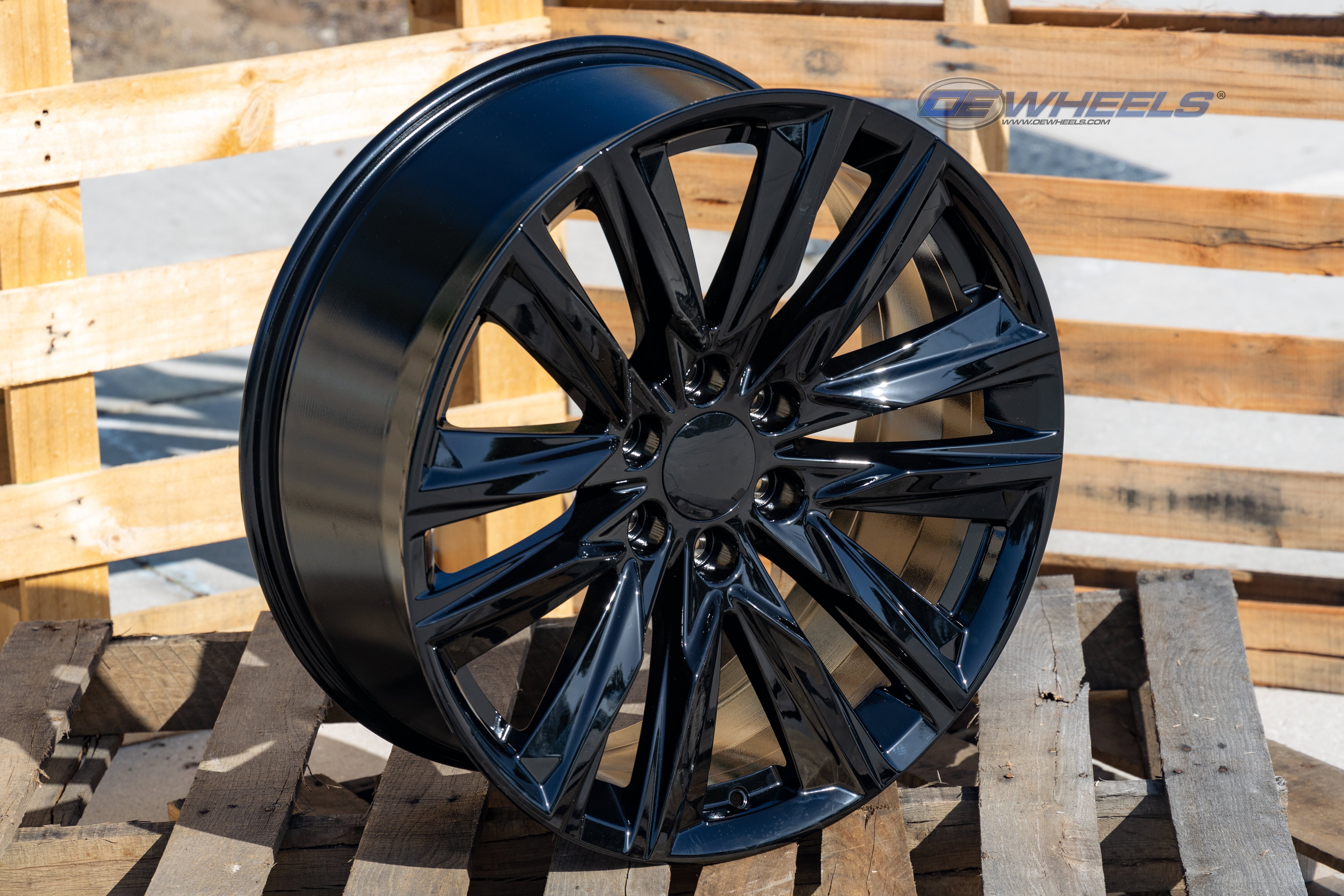 OE Wheels CA91-24100-6550-28B 24" Replica fits Cadillac Escalade Gloss Black