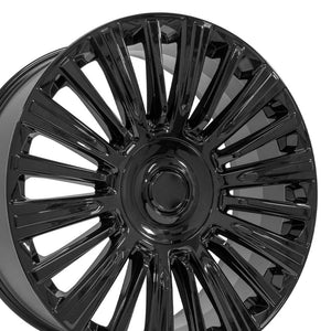 OE Wheels CA92-24100-6550-28B 24" Replica fits Cadillac Escalade - Black 24x10