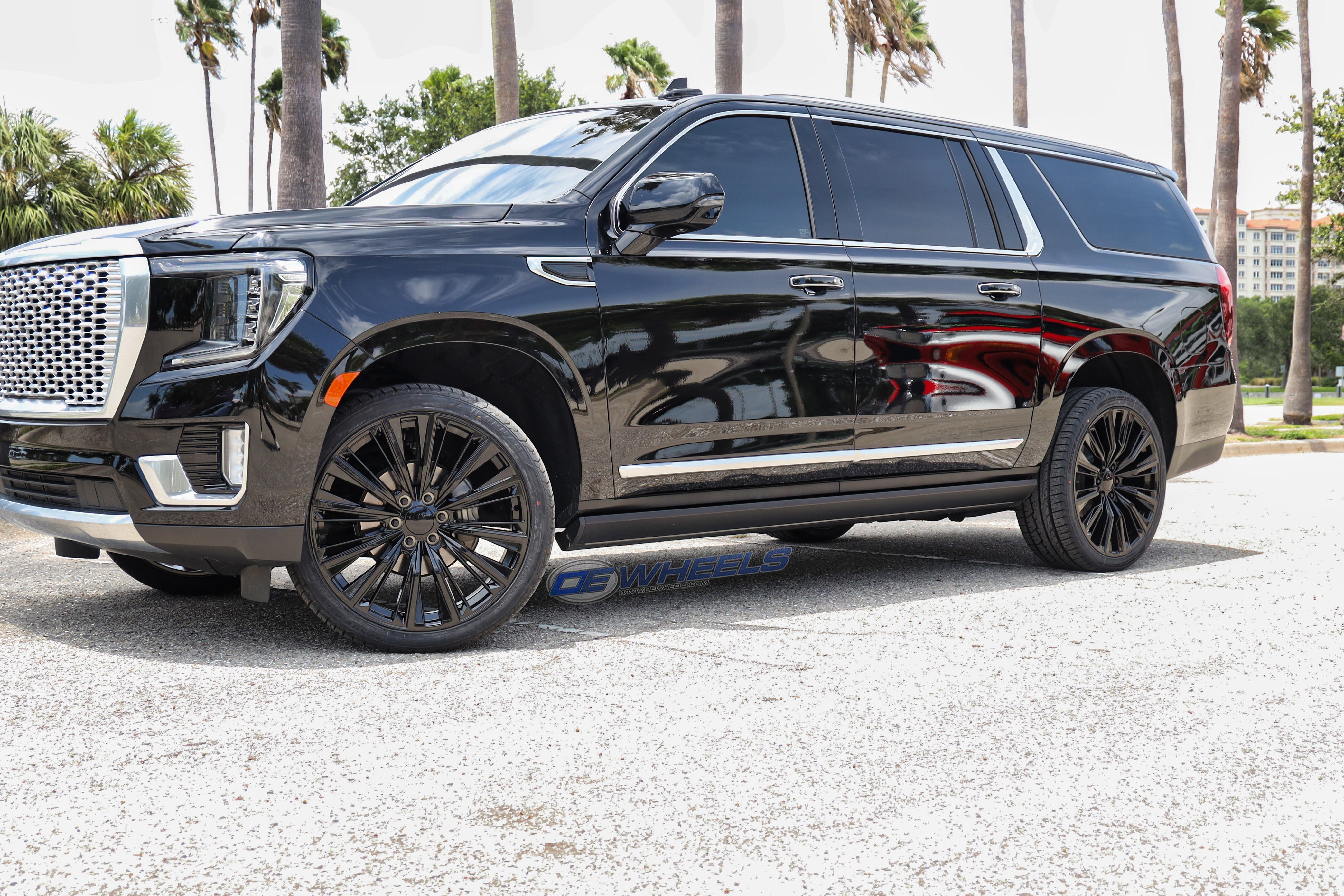 OE Wheels CA93-24100-6550-28B 24" Replica fits Cadillac Escalade Gloss Black