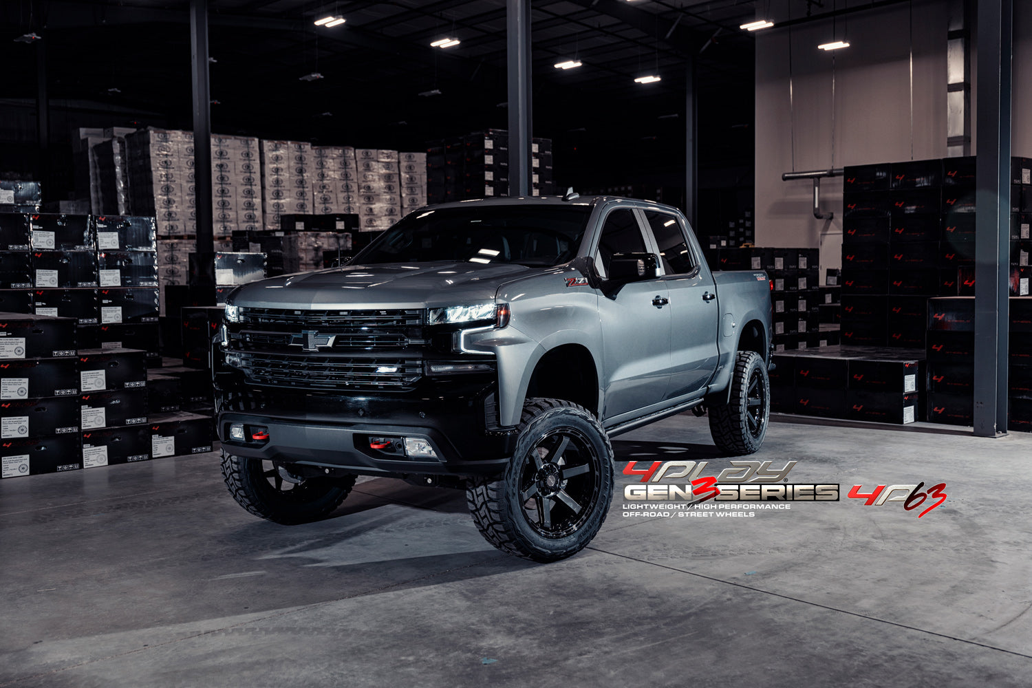 4PLAY 4P63-20100-5D55-18BBT Gen3 20x10 5x5" & 5x5.5" -18et in Brushed Black