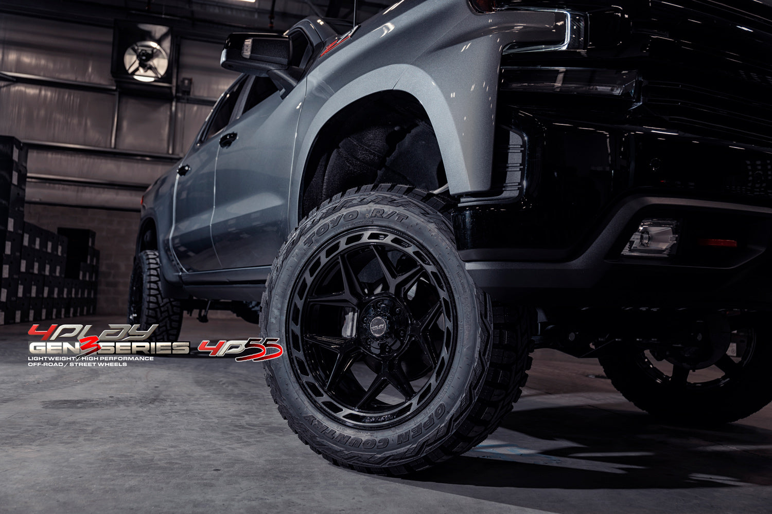 4PLAY 4P55-22100-6D55-18BBT Gen3 22x10 6x135mm & 6x5.5" -18et in Brushed Black