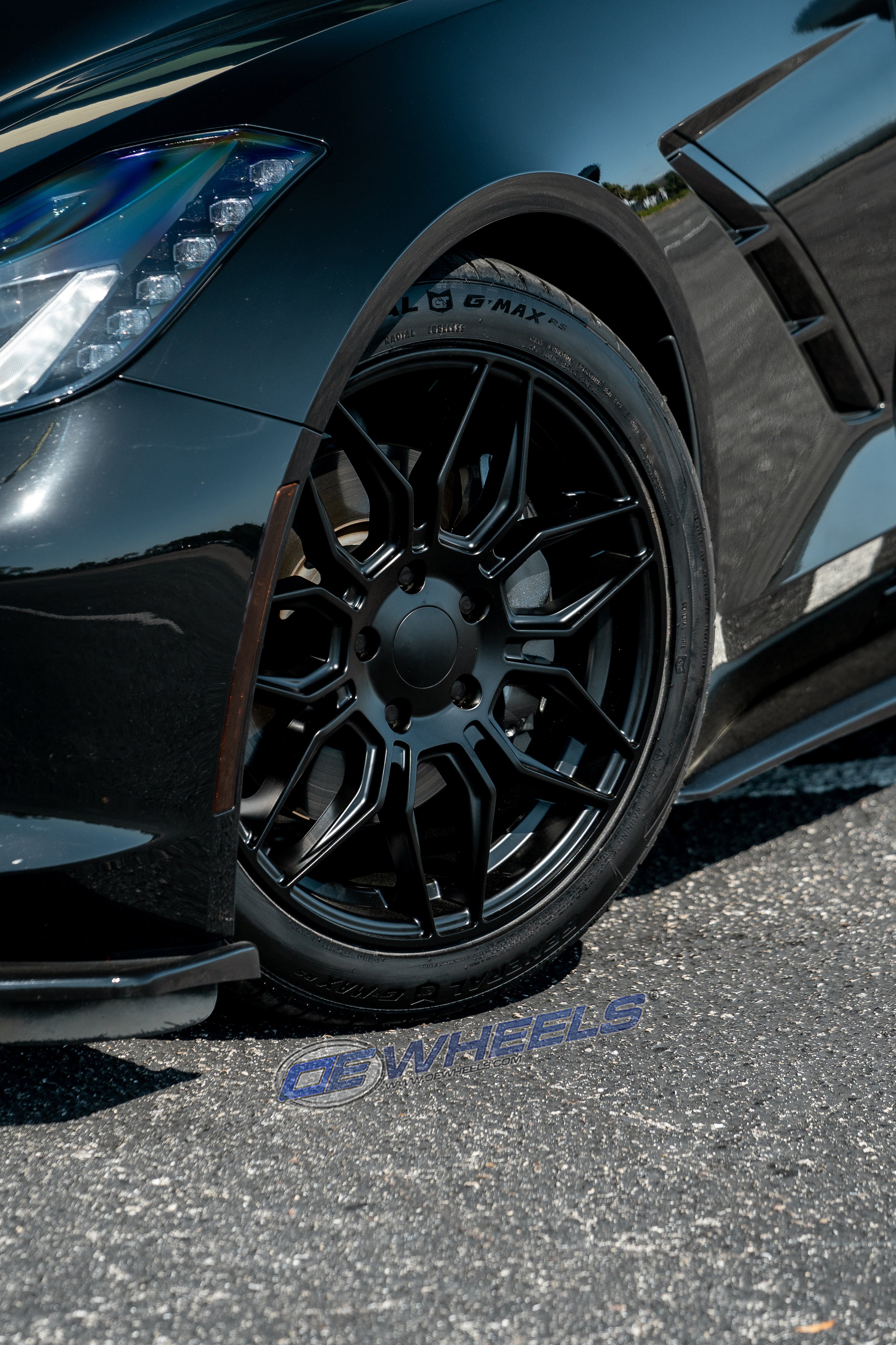 OE Wheels CV03D-19085-5120-51B1 19" Replica fits Chevrolet C8 Corvette Satin Blk