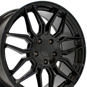 OE Wheels CV03D-19085-5120-51B 19" Replica fits Chevrolet C8 Corvette Gloss Blk