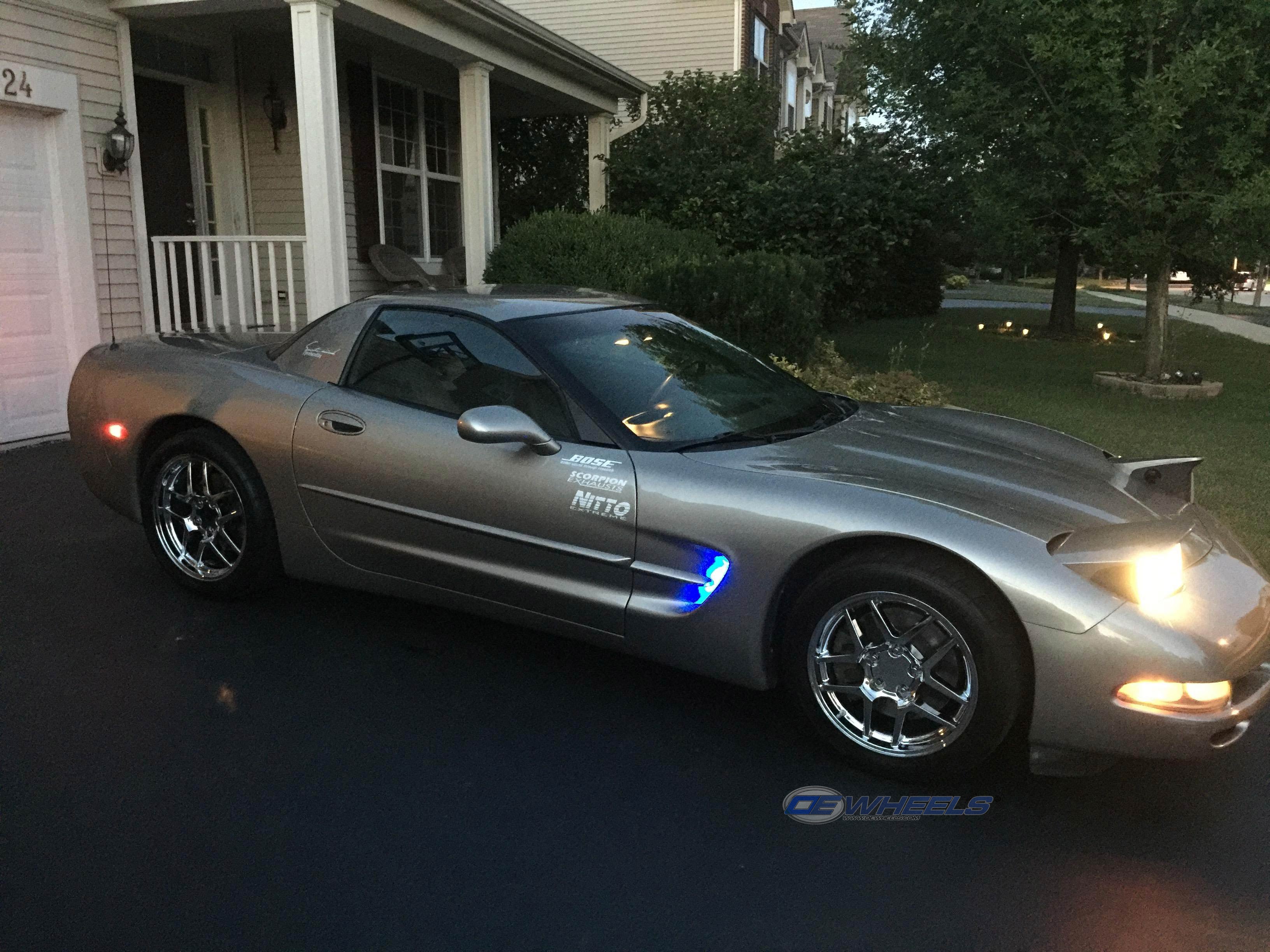 OE Wheels CV04-18105-5475-56C 18" Replica fits Chevrolet Corvette C5 Z06 Chrome