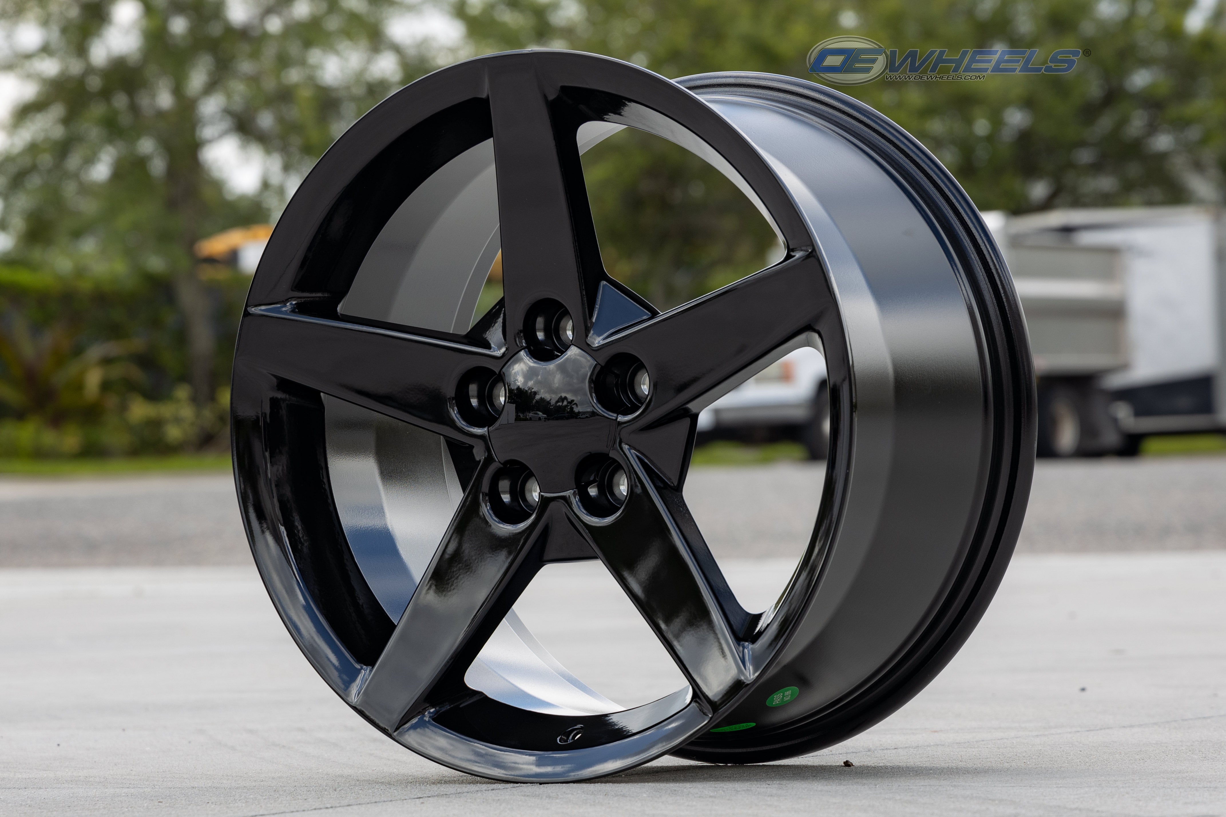 OE Wheels CV06A-18095-5475-58B 18" Replica fits Chevrolet Corvette C6 Black