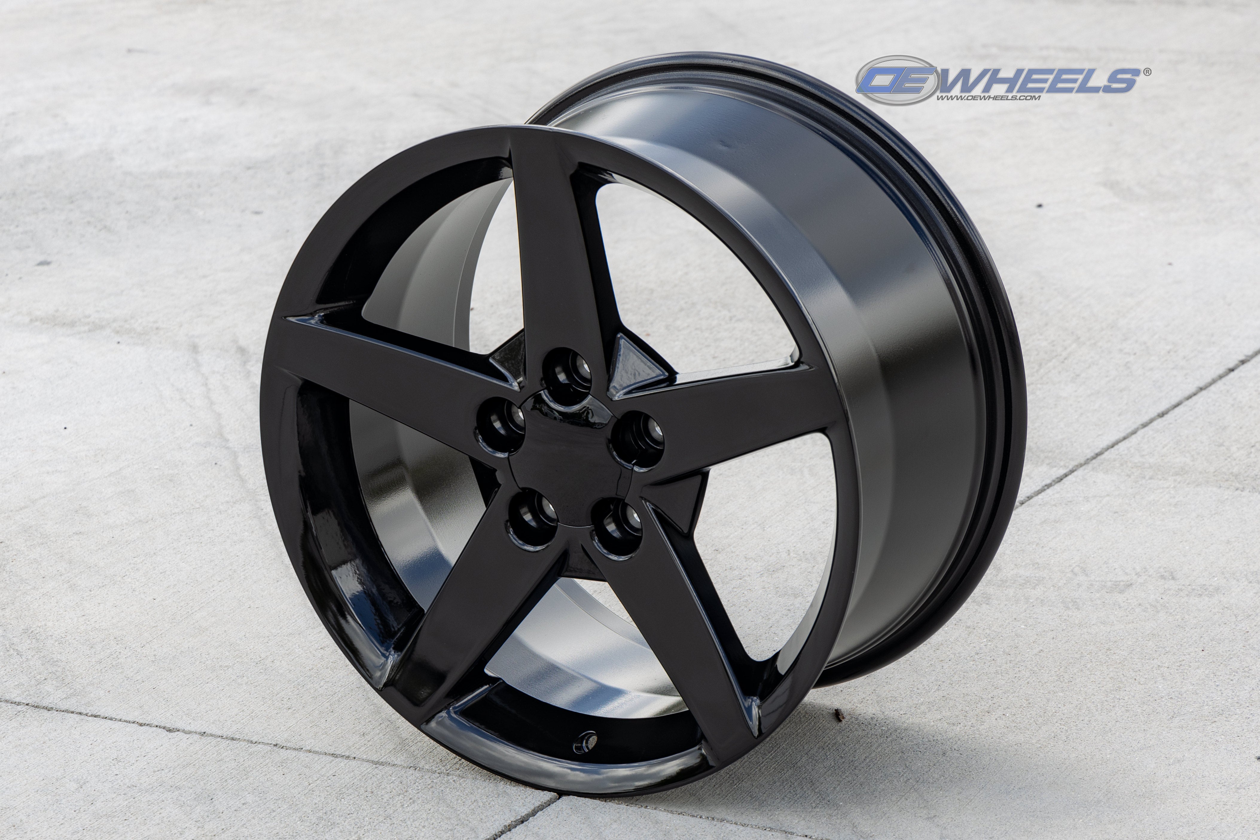 OE Wheels CV06A-18095-5475-58B 18" Replica fits Chevrolet Corvette C6 Black