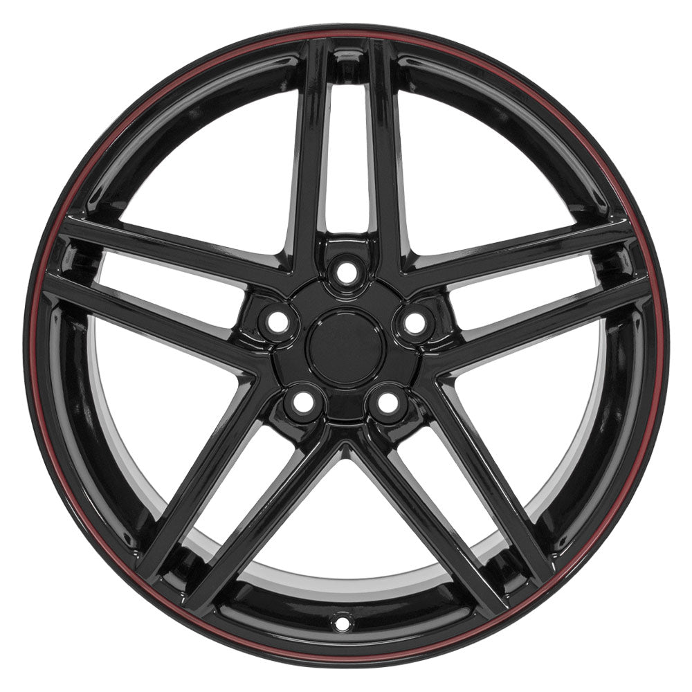 OE Wheels CV07B-19100-5475-65B 19" Replica fits Chevrolet Corvette C6 Z06 Black