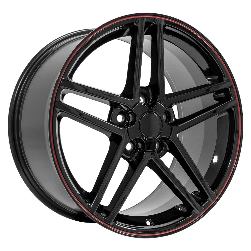 OE Wheels CV07B-19100-5475-65B 19" Replica fits Chevrolet Corvette C6 Z06 Black