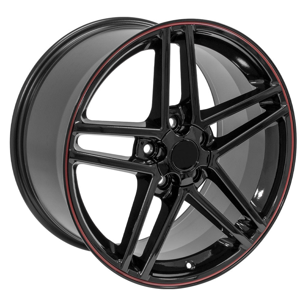 OE Wheels CV07B-19100-5475-65B 19" Replica fits Chevrolet Corvette C6 Z06 Black