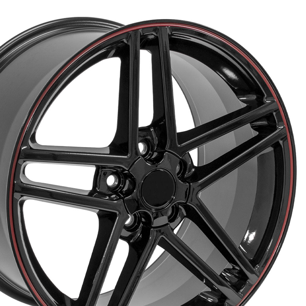 OE Wheels CV07B-19100-5475-65B 19" Replica fits Chevrolet Corvette C6 Z06 Black