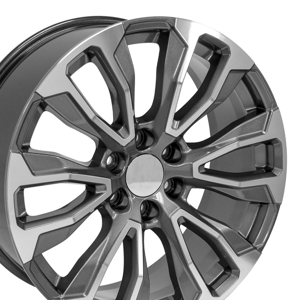 OE Wheels CV30-22090-6550-28MG 22" Replica fits GMC Yukon 1500 Gunmetal Machined