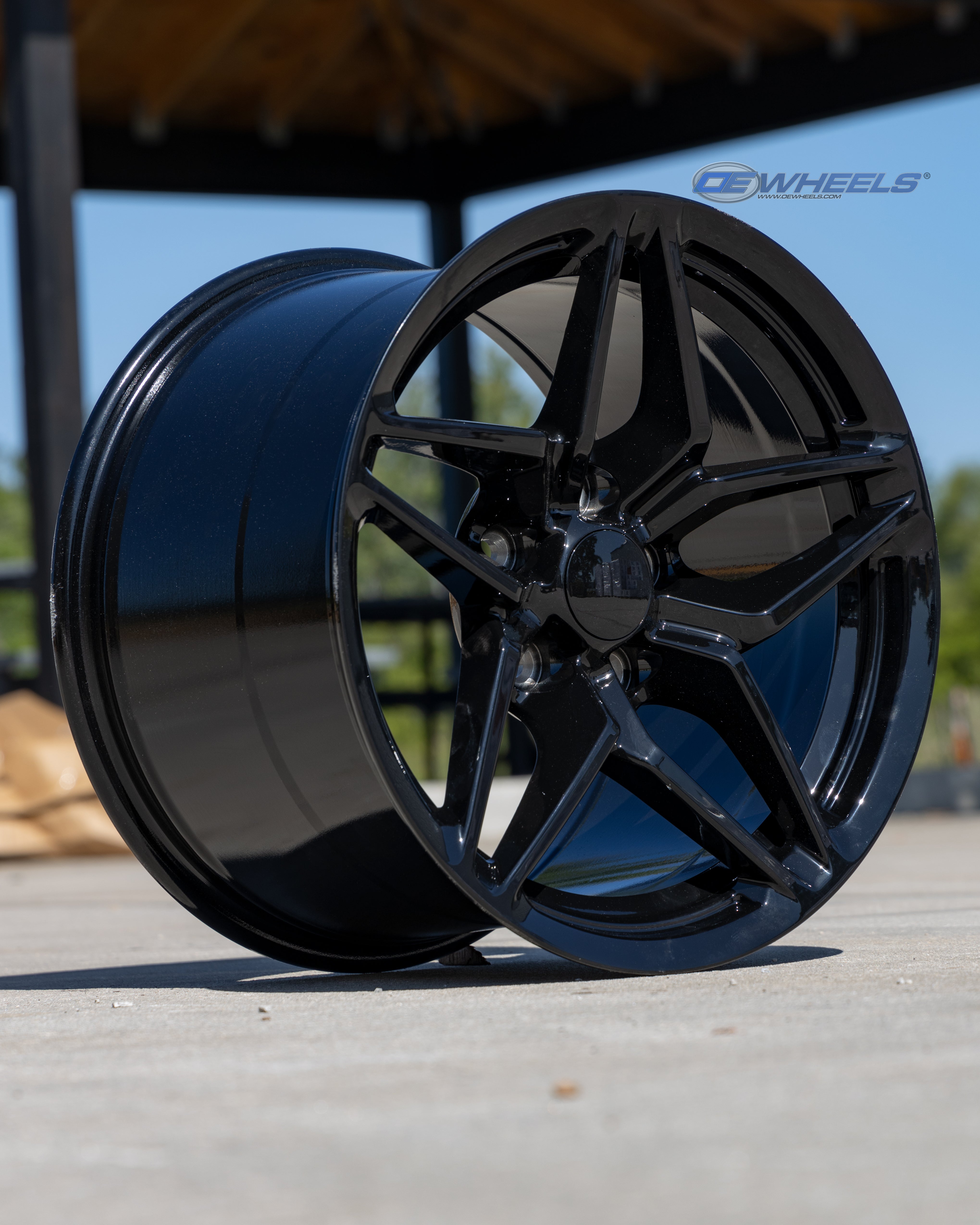 OE Wheels CV31-17110-5475-50B 17" Replica fits Chevrolet Corvette C7 ZR1 Black