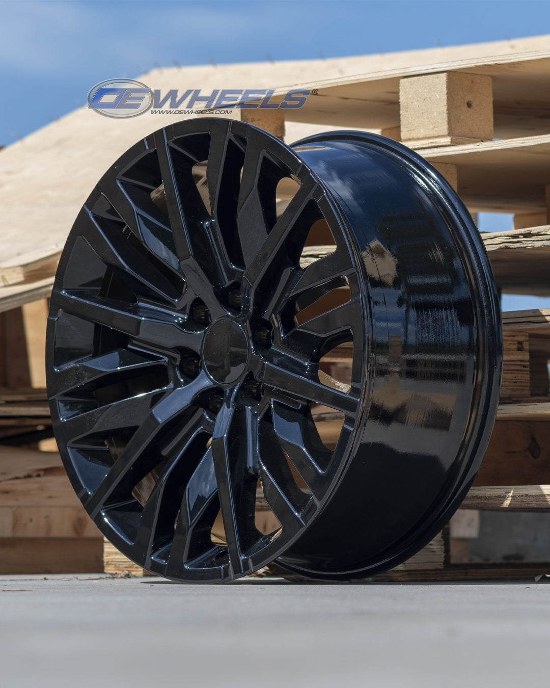 OE Wheels CV33-22090-6550-28B 22" Replica fits GMC Sierra 1500 22x9 Gloss Black