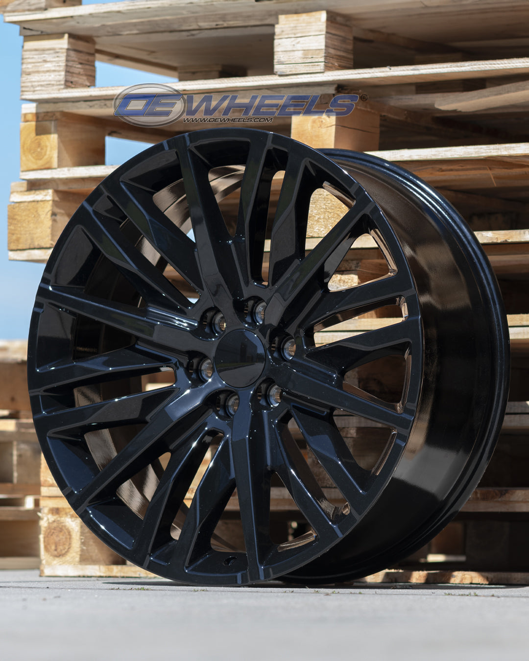 OE Wheels CV33-24100-6550-28B 24" Replica fits GMC Sierra 1500 24x10 Gloss Black