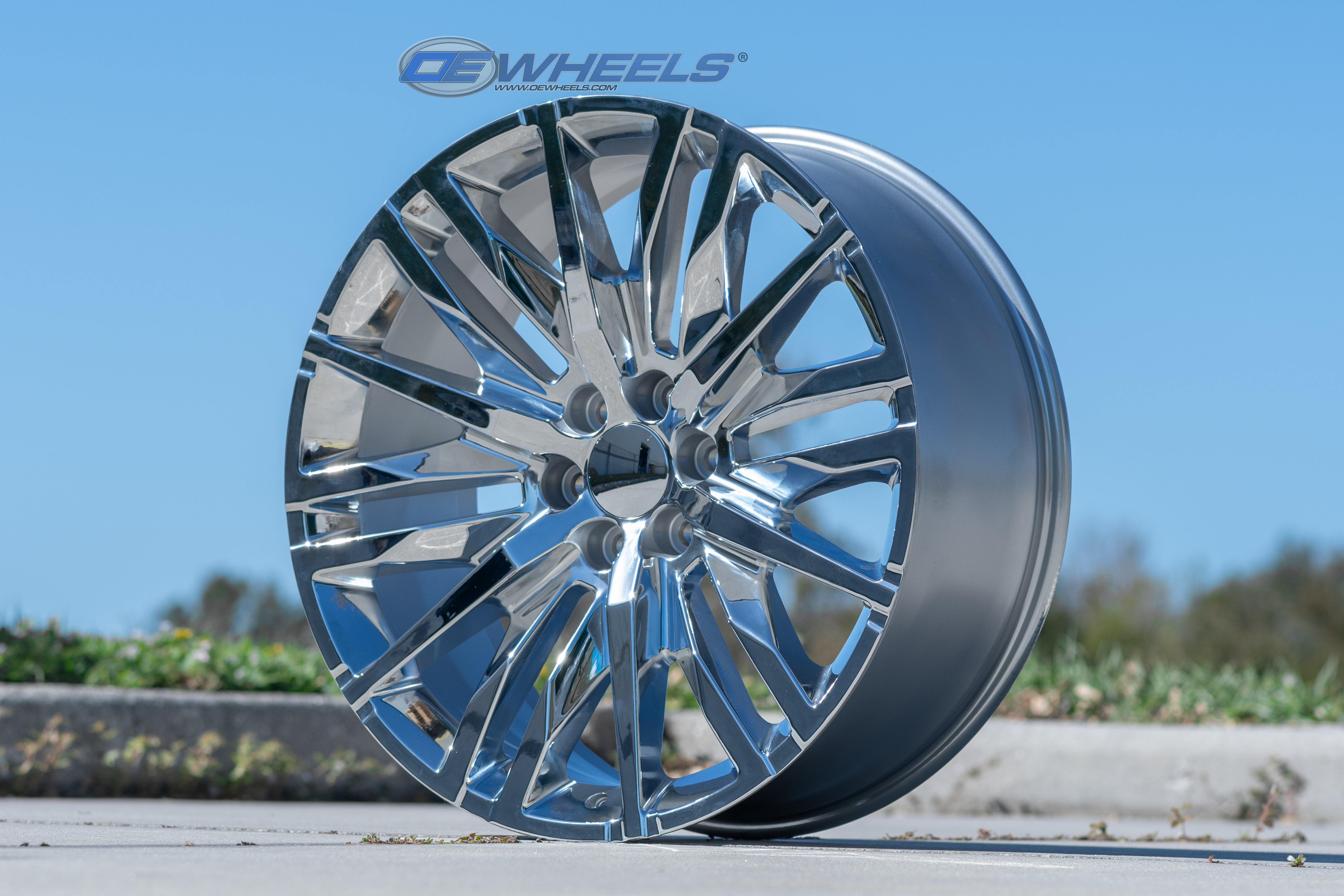 OE Wheels CV33-24100-6550-28C 24" Replica CV33 fits GMC Sierra 1500 24x10 Chrome