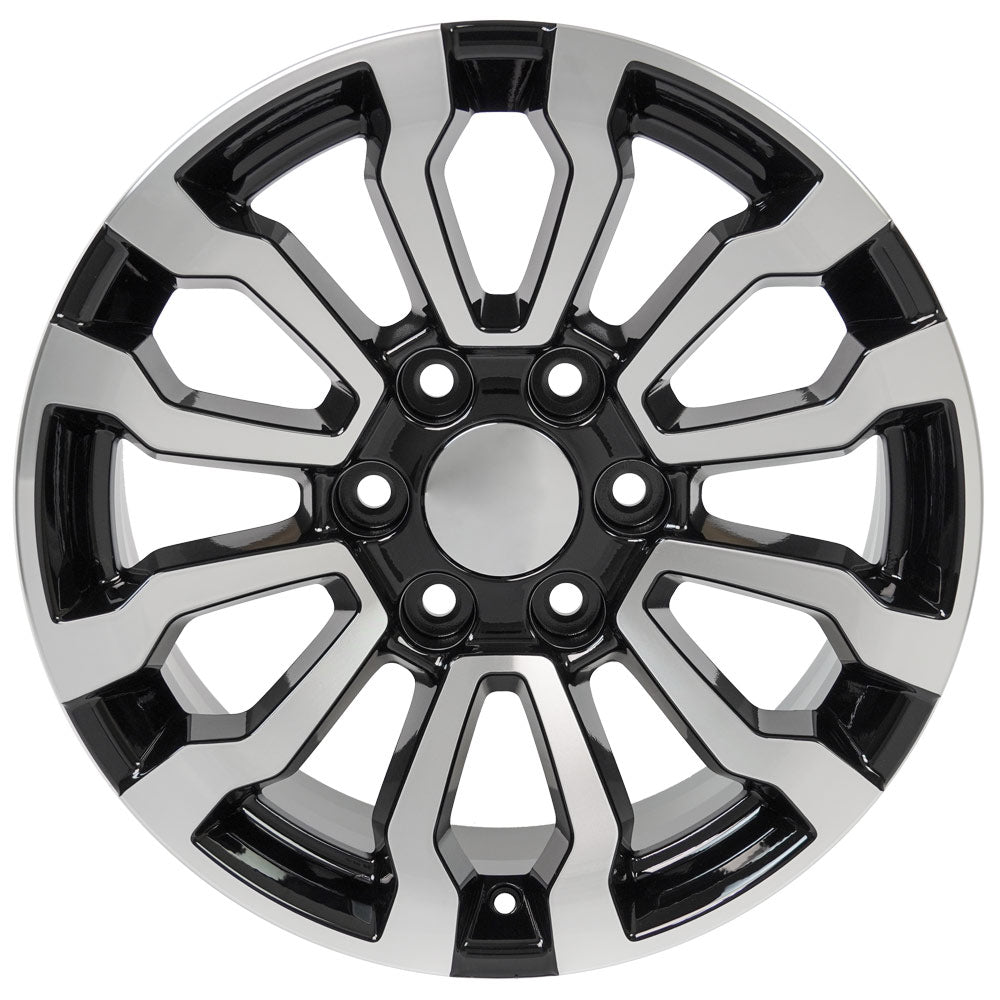 OE Wheels CV35-18085-6550-26MB 18" Replica fits GMC Sierra 18x8.5 Black Machined