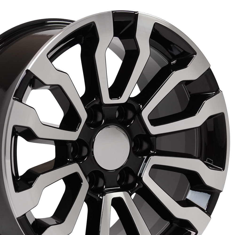 OE Wheels CV35-18085-6550-26MB 18" Replica fits GMC Sierra 18x8.5 Black Machined