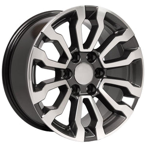 OE Wheels CV35-18085-6550-26MG 18" Replica fits GMC Sierra Gunmetal Machined