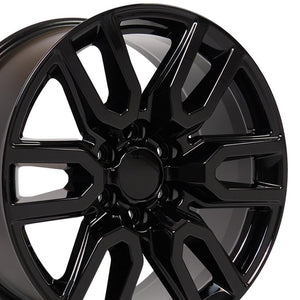 OE Wheels CV36-20090-6550-28B 20" Replica CV36 fits GMC Sierra 20x9 Black