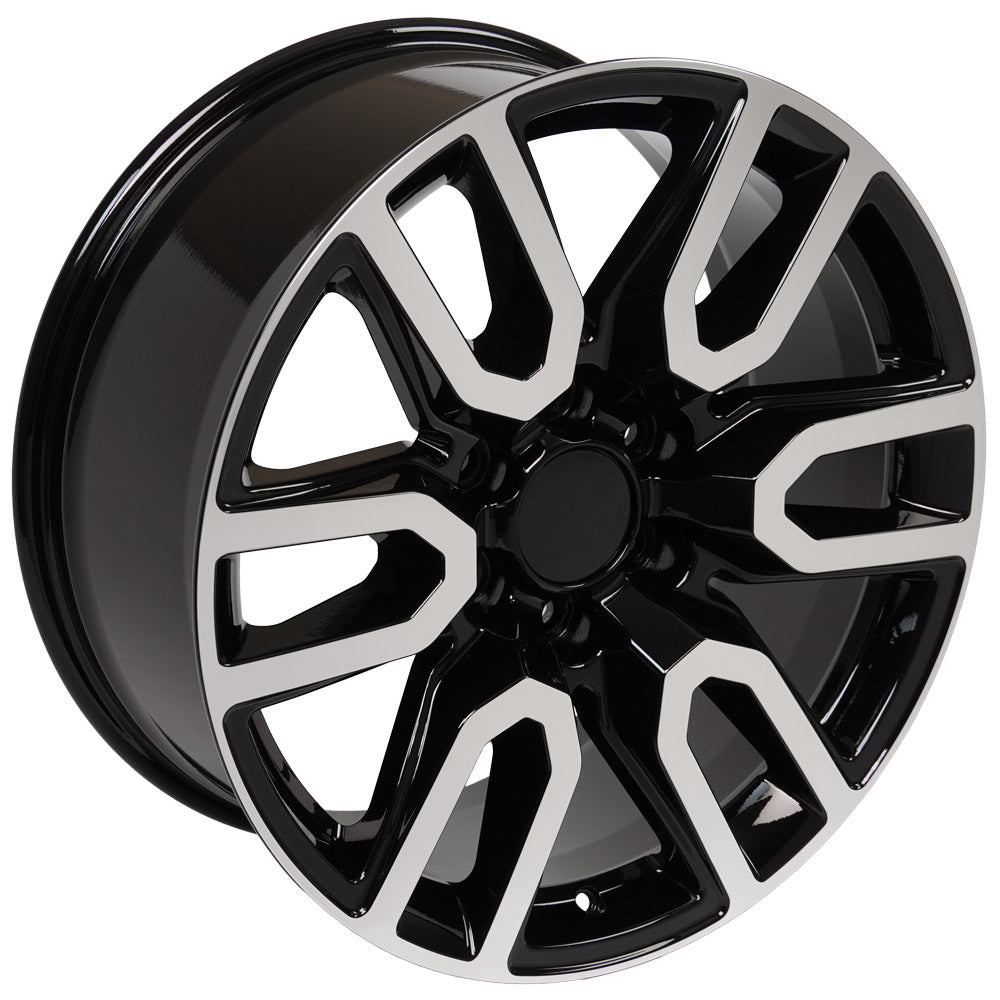 OE Wheels CV36-20090-6550-28MB 20" Replica fits GMC Sierra 20x9 Black Machined